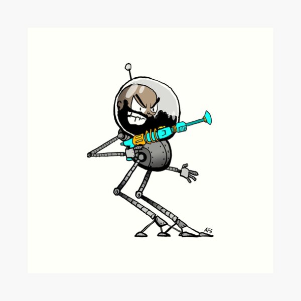 Space Aaron Robot Art Print
