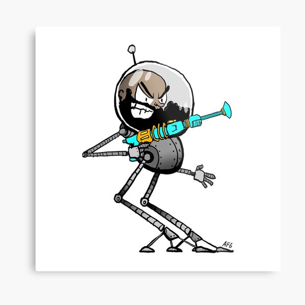 Space Aaron Robot Metal Print