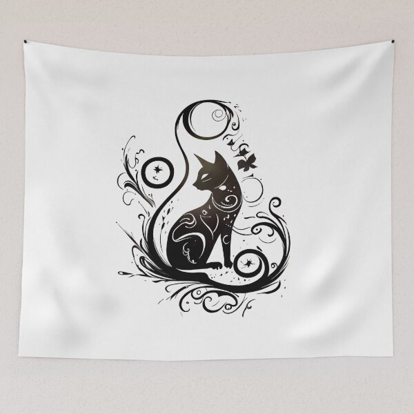 Item preview, Tribal Tattoo Style Cat designed and sold by ShadowAndSlate.