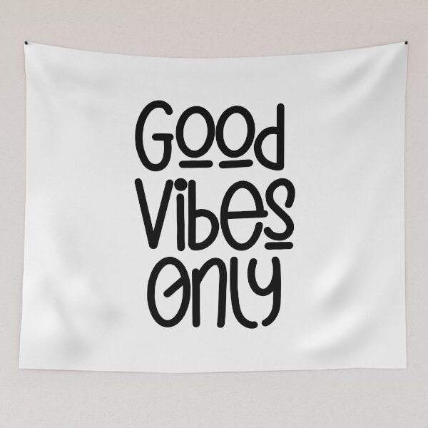 Item preview, Good Vibes Only - Quote in Black Playful Typography designed and sold by Cawaiico.