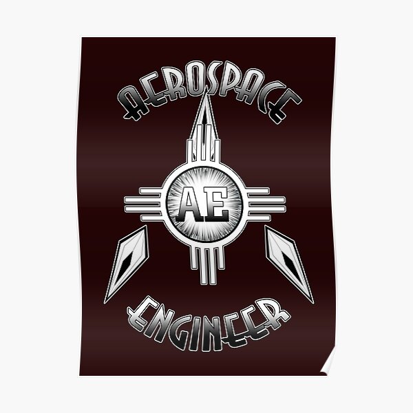 Aerospace Engineer Retro Typography Artwork Poster