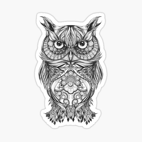 Item preview, Scary Owl Art Drawing Essential T-Shirt designed and sold by Oussama Sammam.