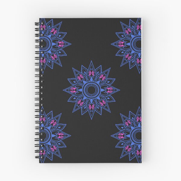 Item preview, Flower patterns blue on black  designed and sold by Chaoticzarts.