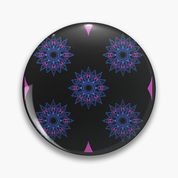 Item preview, Flower patterns blue on black  designed and sold by Chaoticzarts.