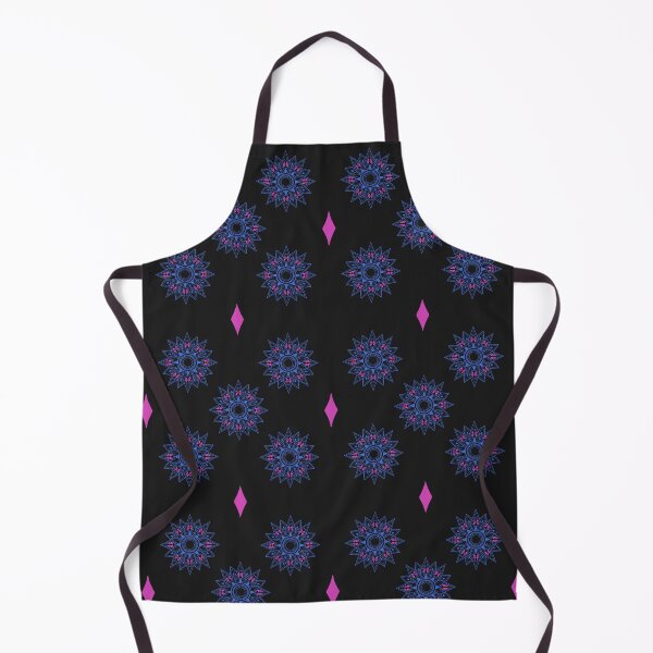 Item preview, Flower patterns blue on black designed and sold by Chaoticzarts.