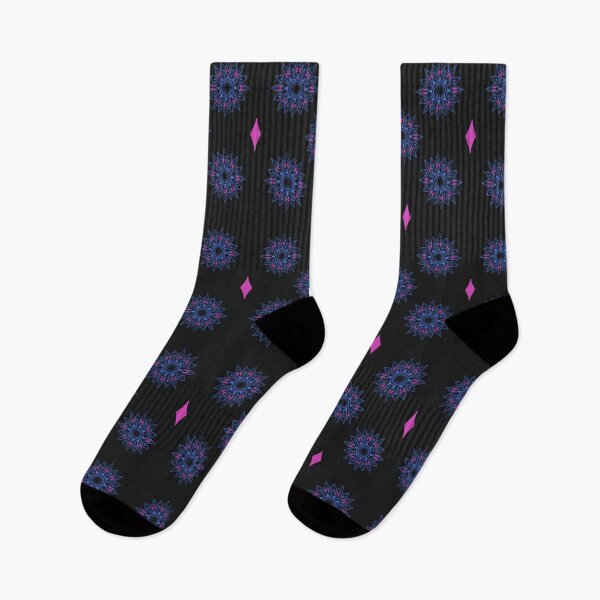 Item preview, Flower patterns blue on black  designed and sold by Chaoticzarts.