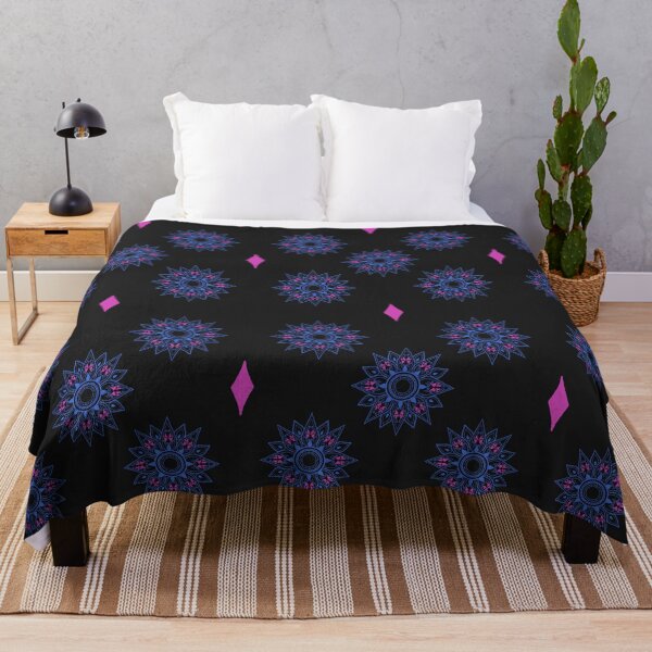 Item preview, Flower patterns blue on black  designed and sold by Chaoticzarts.