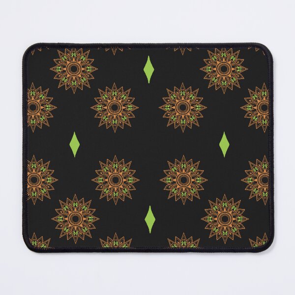 Item preview, Flower patterns orange on black designed and sold by Chaoticzarts.