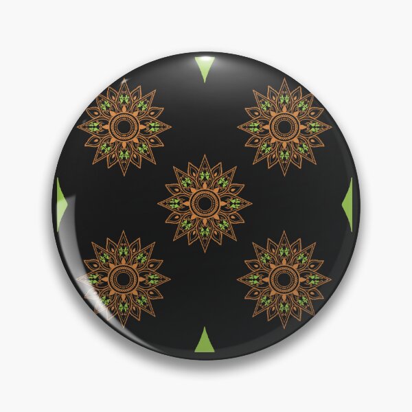 Item preview, Flower patterns orange on black  designed and sold by Chaoticzarts.