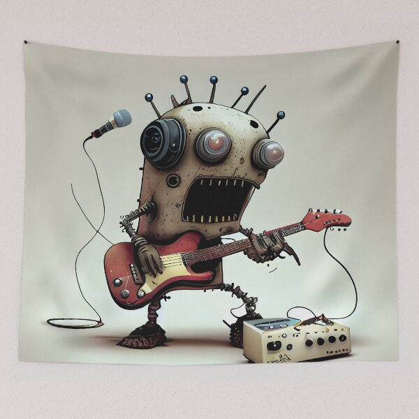 Item preview, "Rhythmic Robotics: The Futuristic Musician" designed and sold by digitalbrosse.