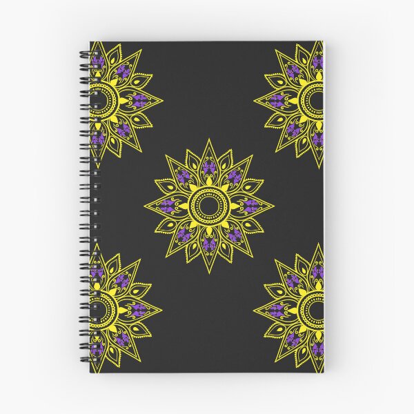 Item preview, Flower patterns yellow on black  designed and sold by Chaoticzarts.