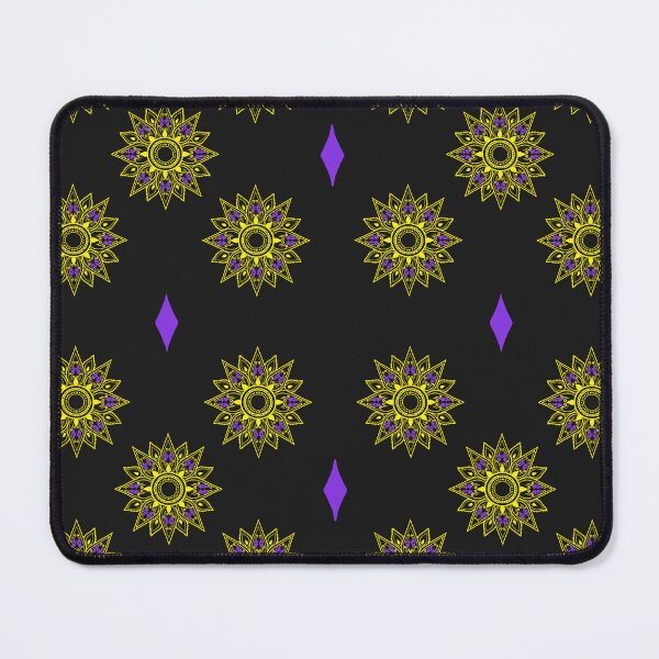 Item preview, Flower patterns yellow on black designed and sold by Chaoticzarts.