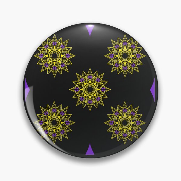 Item preview, Flower patterns yellow on black  designed and sold by Chaoticzarts.