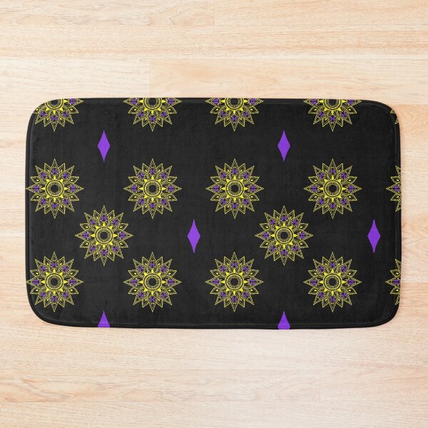 Item preview, Flower patterns yellow on black  designed and sold by Chaoticzarts.