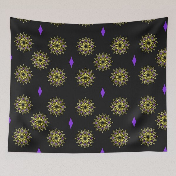 Item preview, Flower patterns yellow on black  designed and sold by Chaoticzarts.