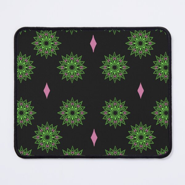 Item preview, Flower patterns green on black  designed and sold by Chaoticzarts.