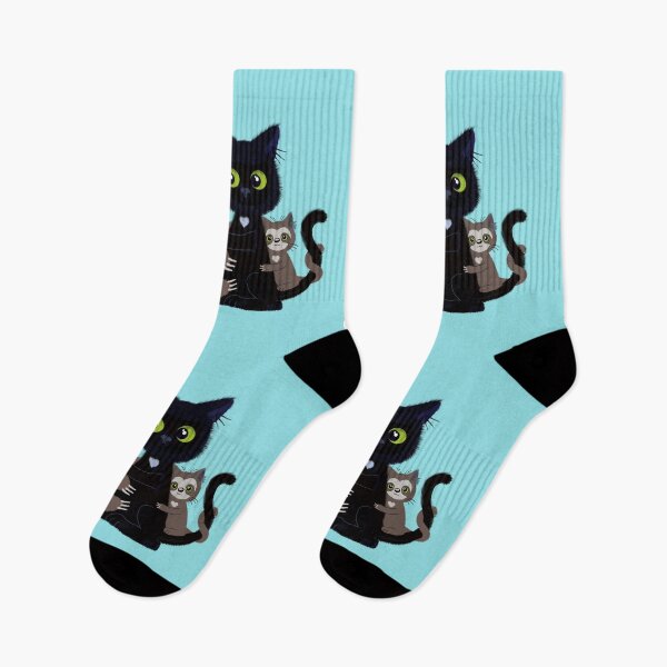 Item preview, Sloth-cat love on turquoise  designed and sold by QuirkyCatz.