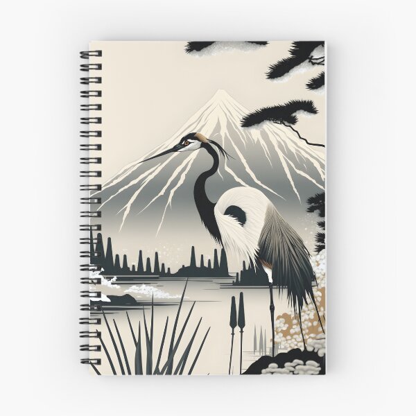 Item preview, Crane Bamboo Fujiyama Kanji Wall Decor Aesthetic Japanese Art designed and sold by shirt-planet.