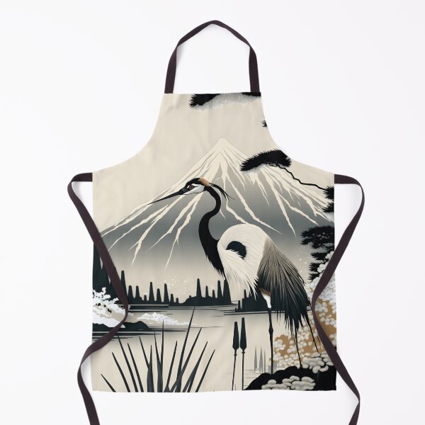 Item preview, Crane Bamboo Fujiyama Kanji Wall Decor Aesthetic Japanese Art designed and sold by shirt-planet.