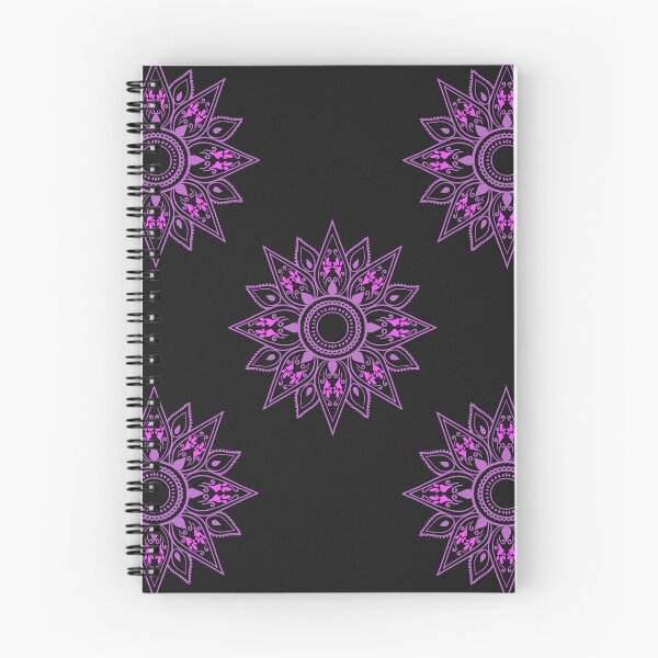 Item preview, Flower patterns purple on black  designed and sold by Chaoticzarts.
