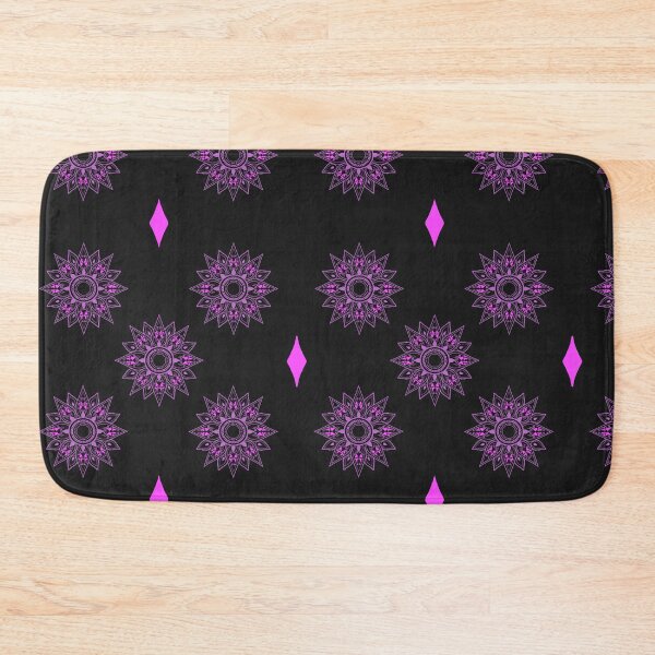 Item preview, Flower patterns purple on black  designed and sold by Chaoticzarts.