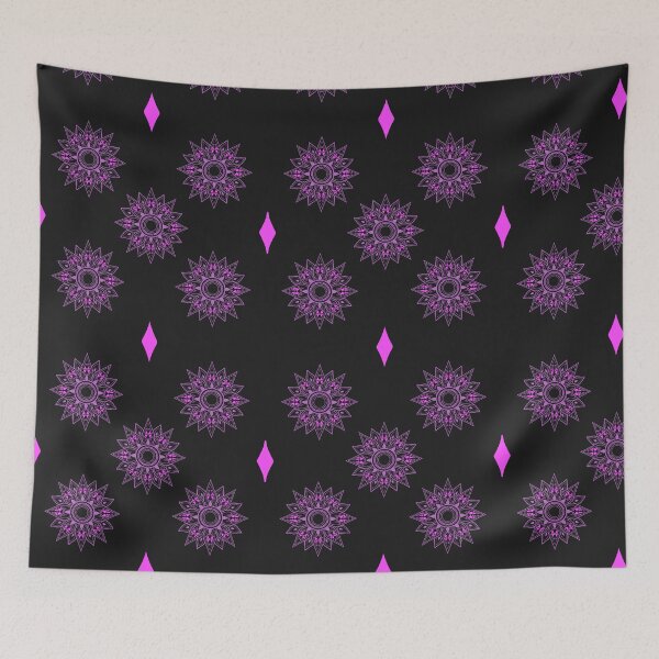 Item preview, Flower patterns purple on black  designed and sold by Chaoticzarts.