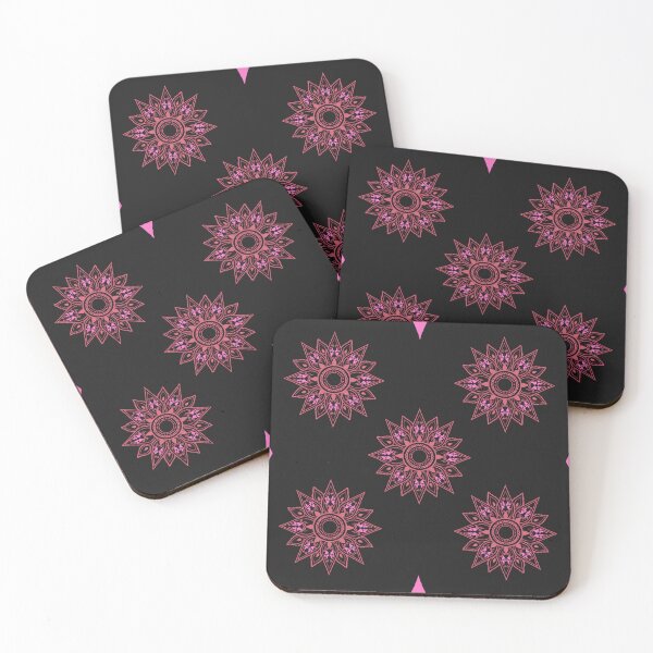 Item preview, Flower patterns red on black  designed and sold by Chaoticzarts.