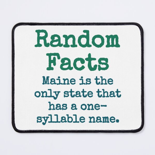 Item preview, Maine Is The Only State - Trivia Fact designed and sold by CrankyOldDude.