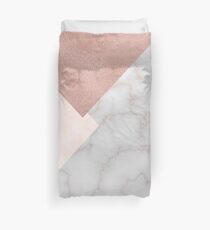 Bermuda bronze - rose gold marble. Duvet Cover