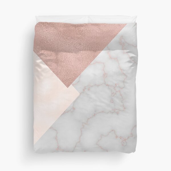 Bermuda bronze - rose gold marble. Duvet Cover