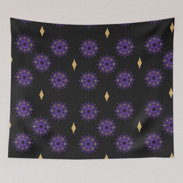 Item preview, Flower patterns violet on black  designed and sold by Chaoticzarts.