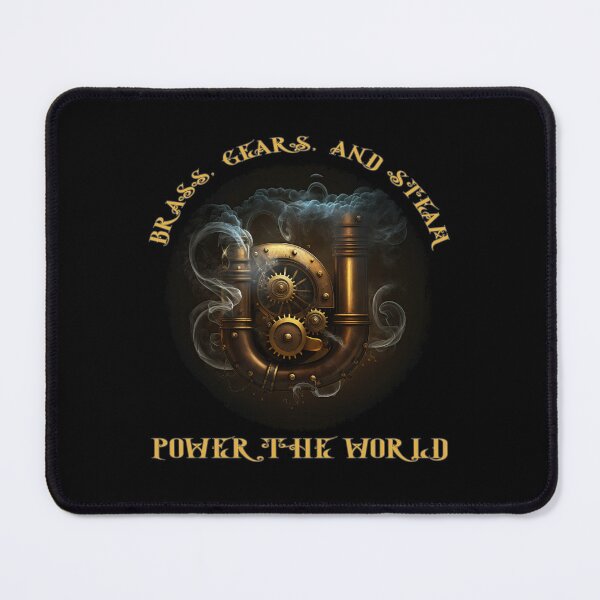 Item preview, Brass, Gears, and Steam Power the World - A Steampunk Design designed and sold by Mindful-Designs.