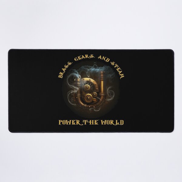 Item preview, Brass, Gears, and Steam Power the World - A Steampunk Design designed and sold by Mindful-Designs.
