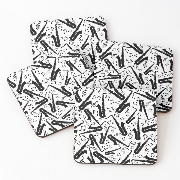 Item preview, Black Saxophone And Music Notes Pattern designed and sold by Primroaddesigns.