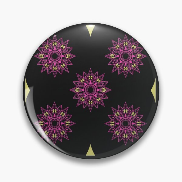 Item preview, Flower patterns magenta on black  designed and sold by Chaoticzarts.