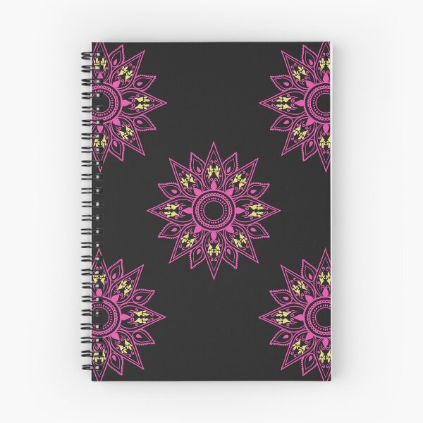 Item preview, Flower patterns magenta on black  designed and sold by Chaoticzarts.