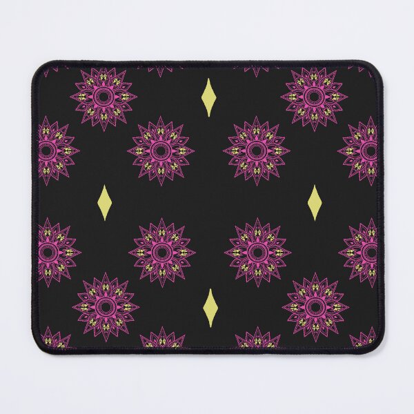 Item preview, Flower patterns magenta on black  designed and sold by Chaoticzarts.