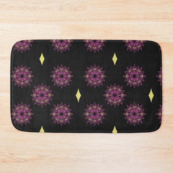 Item preview, Flower patterns magenta on black  designed and sold by Chaoticzarts.