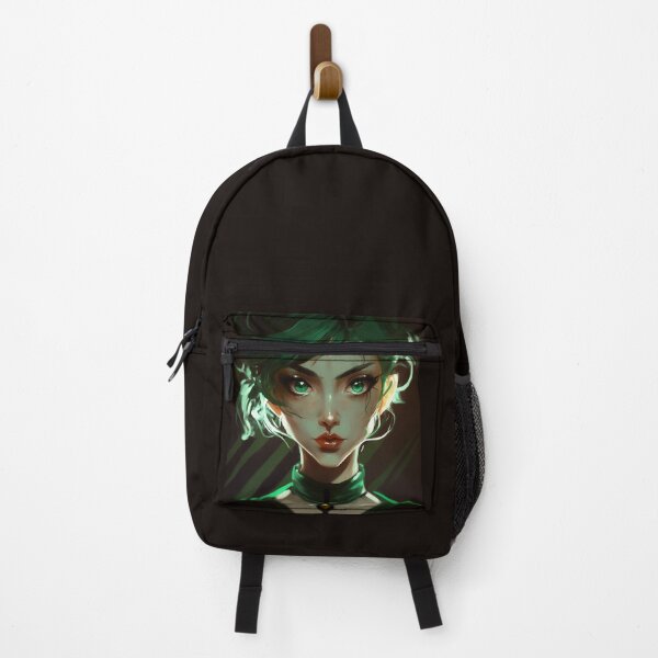 Item preview, Emerald Dreams: A Beautiful Anime Girl Portrait with Vivid Green Colors designed and sold by EmeraldeaArt.