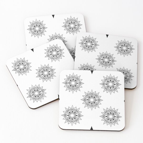 Item preview, Flower patterns black on white  designed and sold by Chaoticzarts.