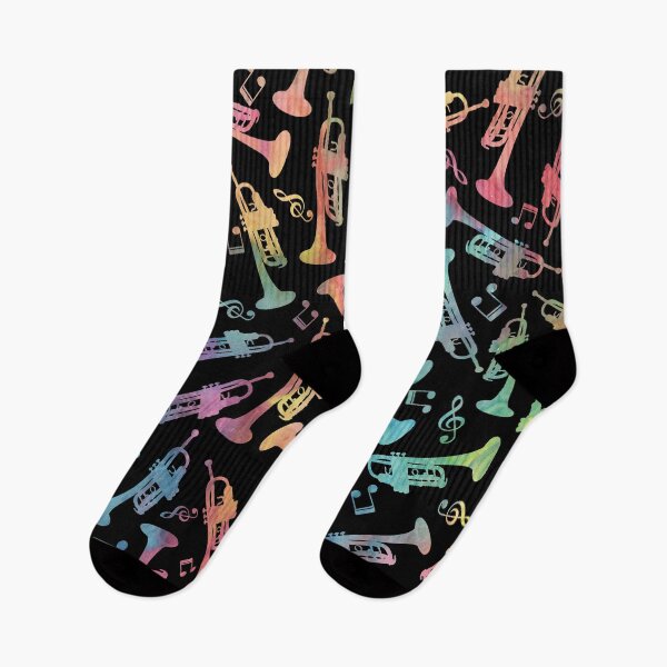 Item preview, Colorful Trumpet And Music Notes Pattern designed and sold by Primroaddesigns.