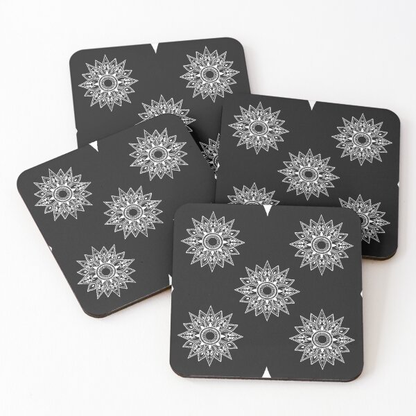 Item preview, Flower patterns white on black  designed and sold by Chaoticzarts.