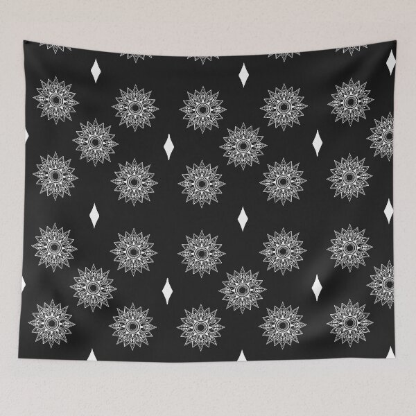 Item preview, Flower patterns white on black  designed and sold by Chaoticzarts.