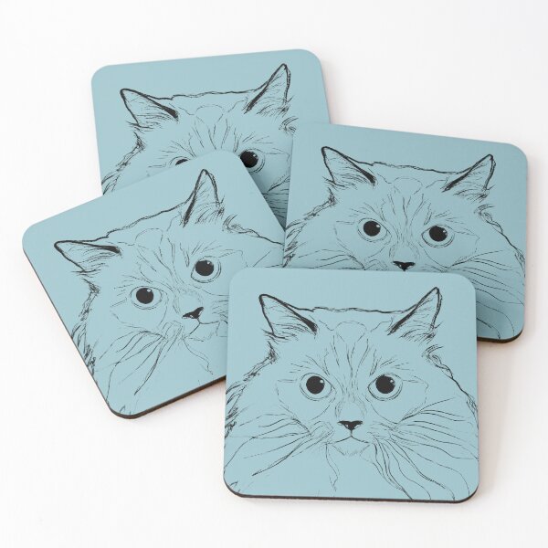 Item preview, Ragdoll Cat Line Drawing Blue designed and sold by WallyMcCloud.
