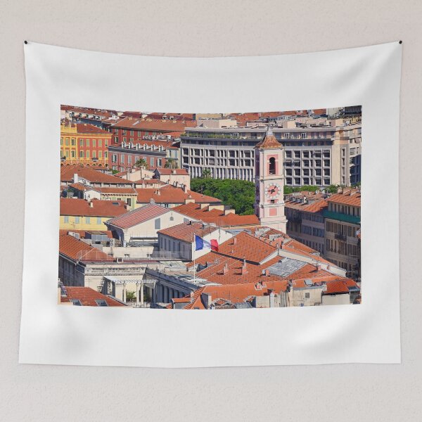 Item preview, French flag and church tower in Nice France designed and sold by goceris.