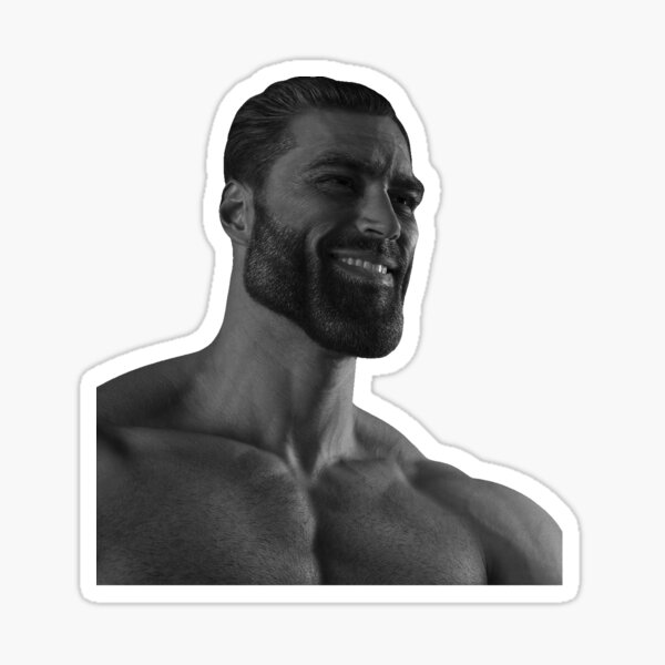 Giga Chad meme  Sticker for Sale by zaklawson24