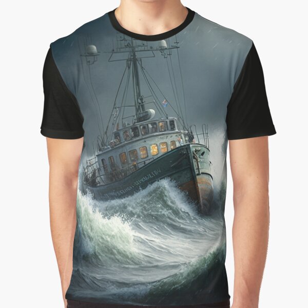 an old fishing boat at the Sea T-Shirt by Wilfried Strang - Fine