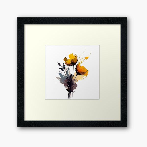 Watercolor flowers Framed Art Print