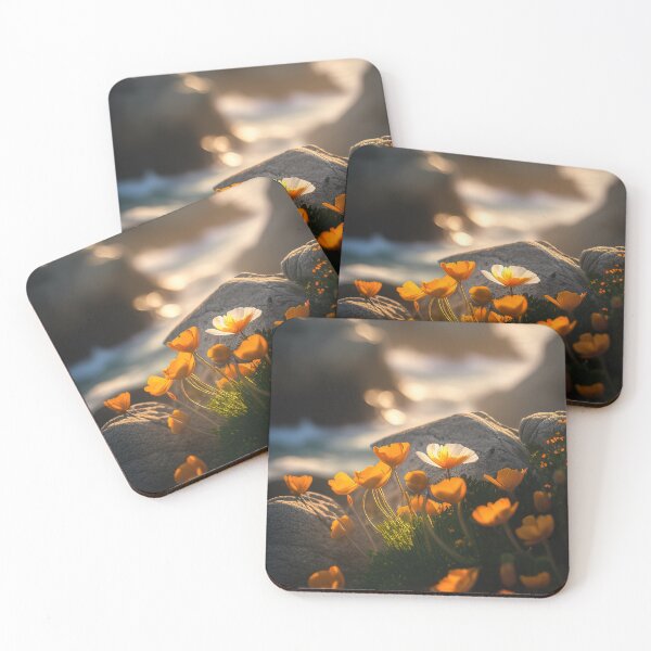 Item preview, Orange California poppies at the seashore designed and sold by RK - Shop.