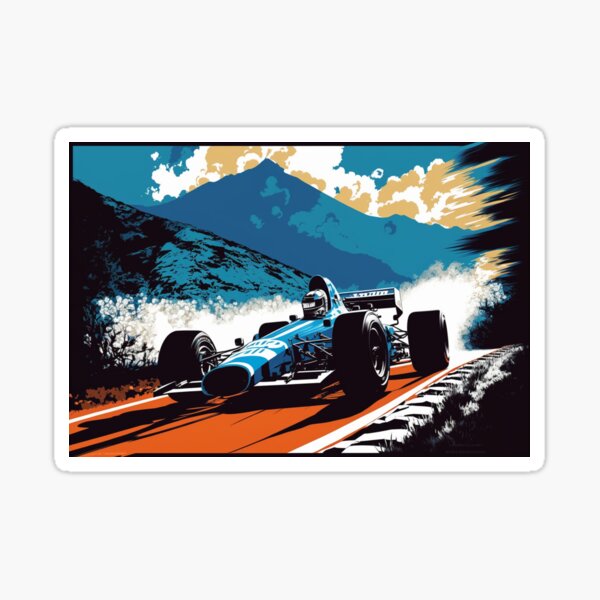 Abstract Retro Blue Formula 1 Racing Car Driver F1 Race Day Grand Prix abstract-retro-blue-formula-1-racing-car-driver-f1-race-day-grand-prix